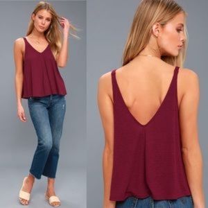 Free People Dani Tank in Sangria. Size S
